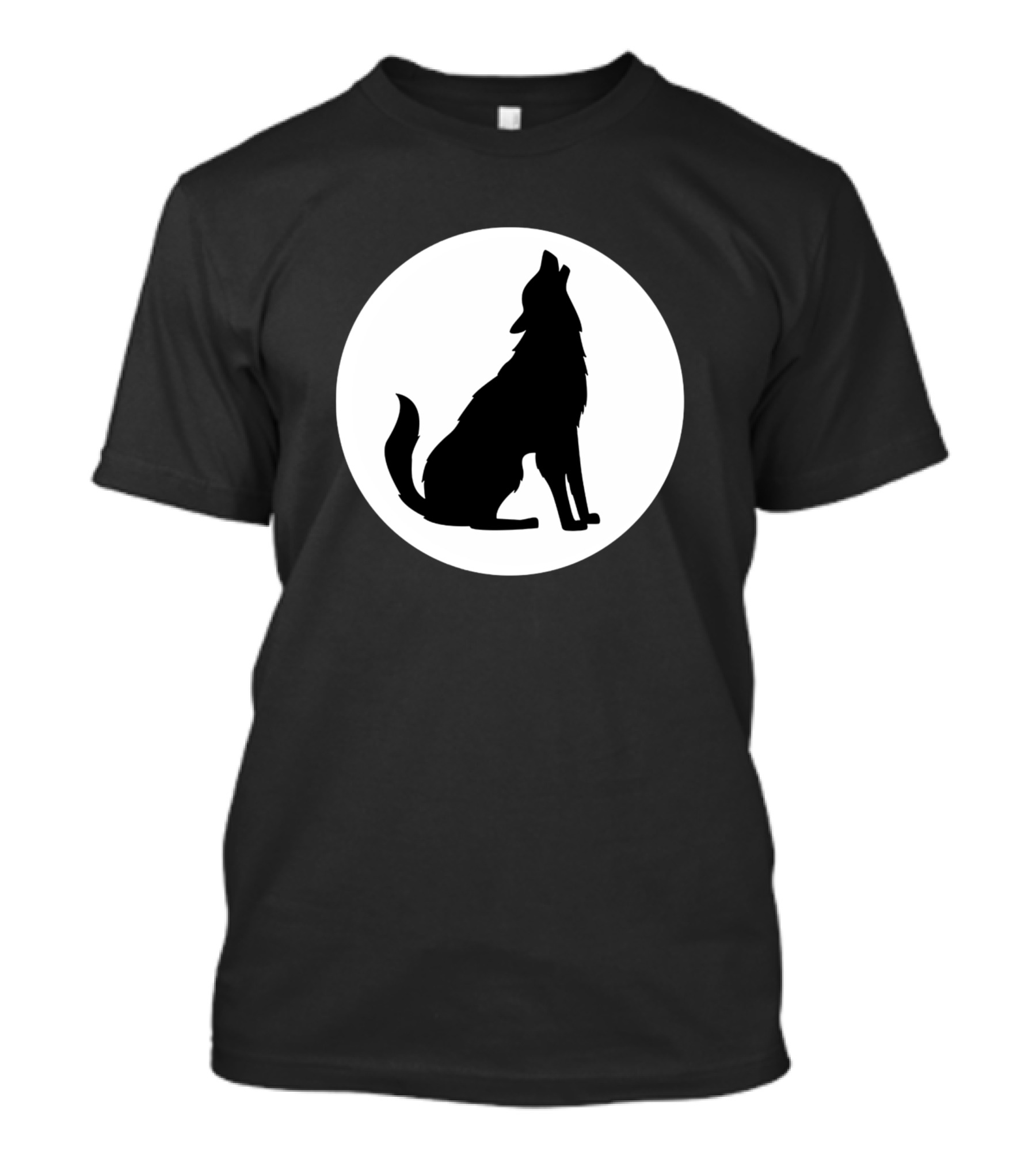 Black White Wolf Moon T-Shirt
