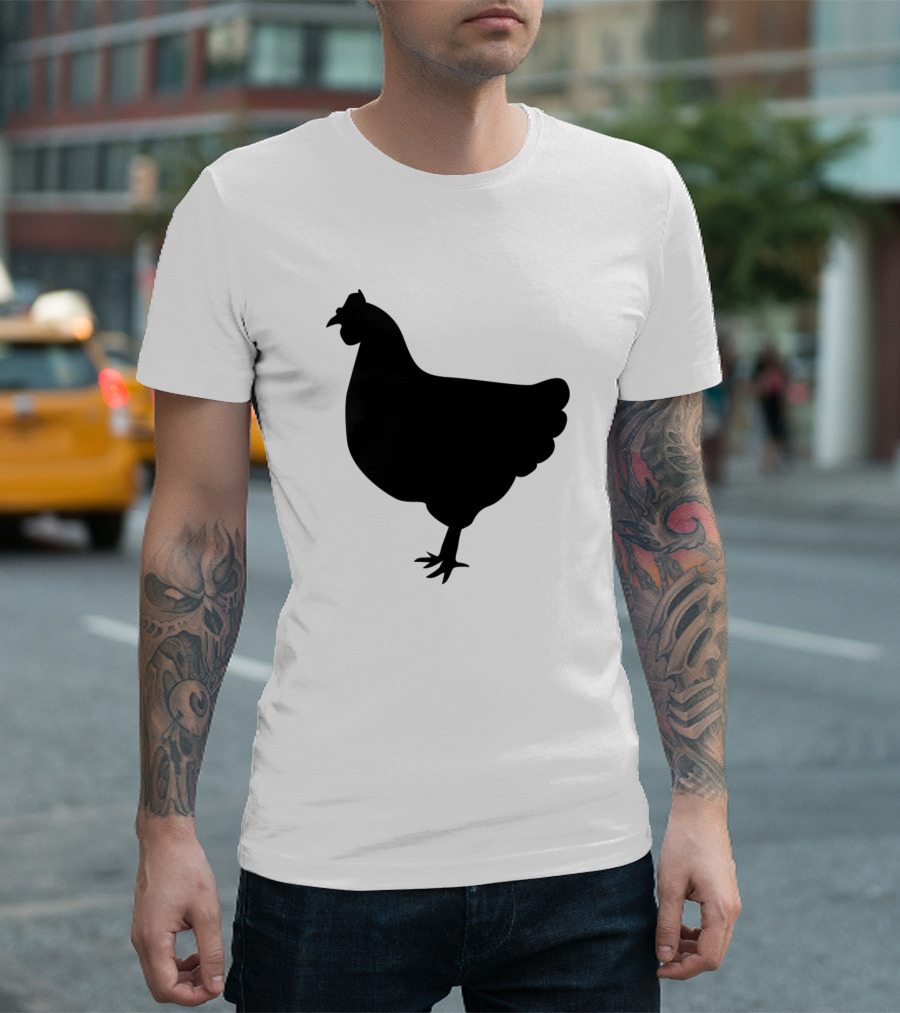 Chicken Silhouette Black T-Shirt