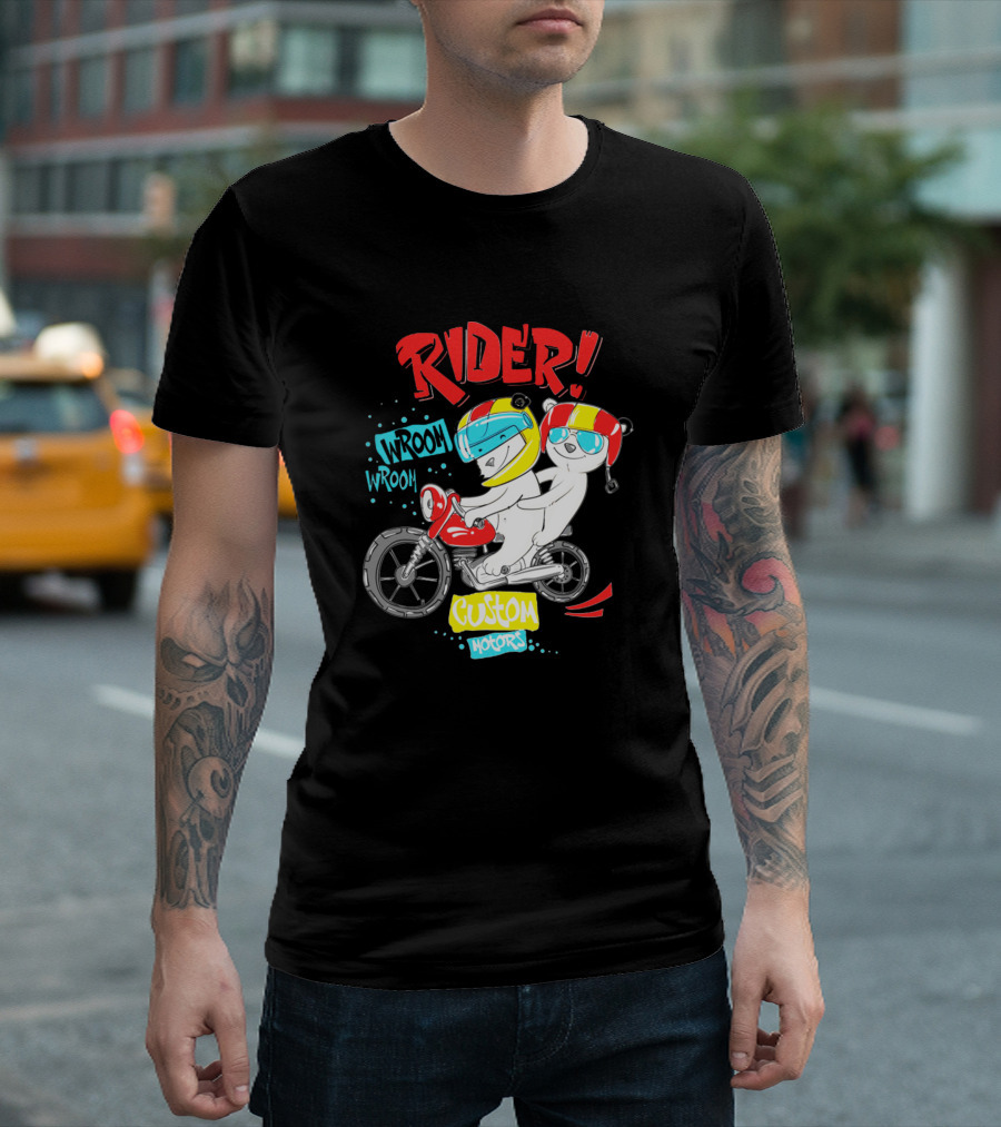 Rider Wroom Wroom Cute Bears Custom Motors T-Shirt