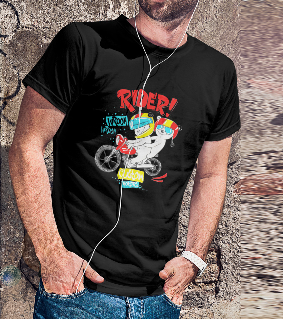 Rider Wroom Wroom Cute Bears Custom Motors T-Shirt