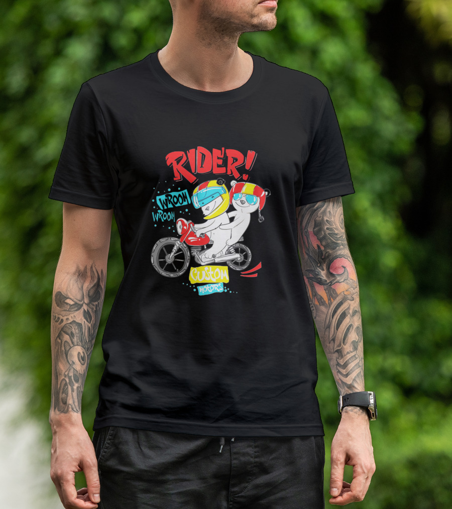 Rider Wroom Wroom Cute Bears Custom Motors T-Shirt