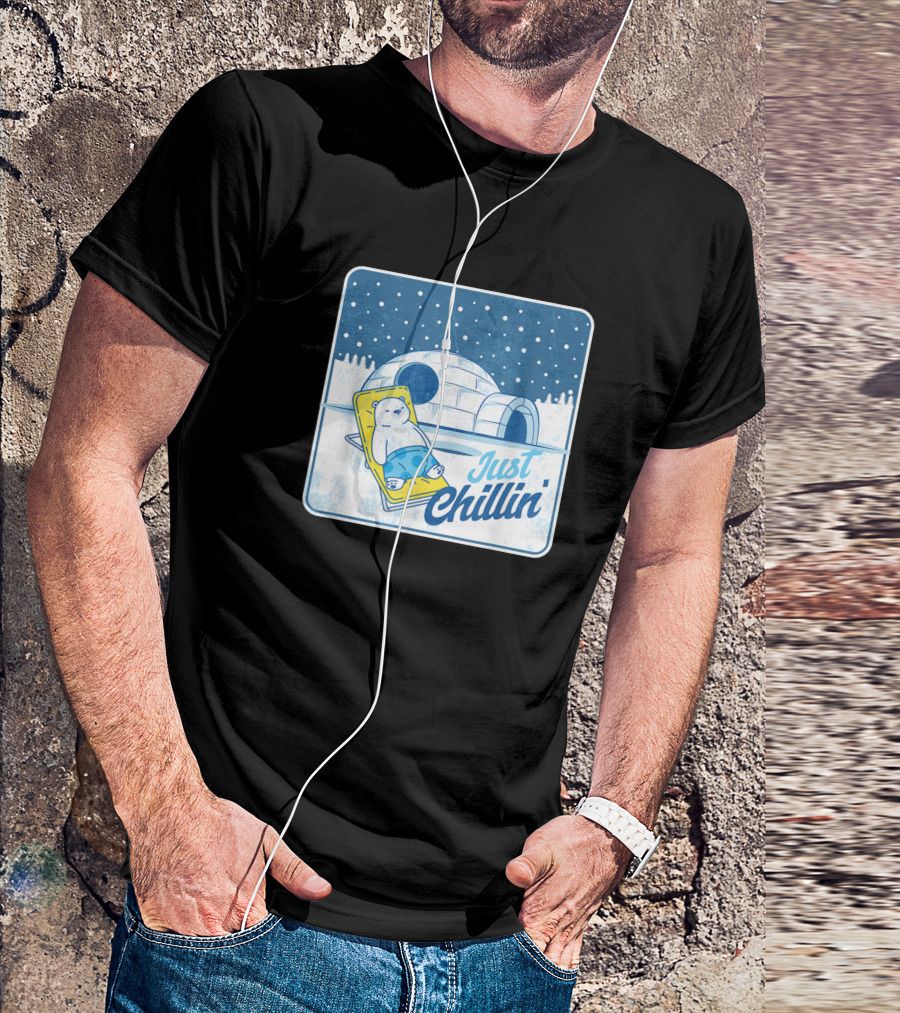 Just Chillin Cute Ice Bear Lover North Pole Igloo Polar Bear T-Shirt