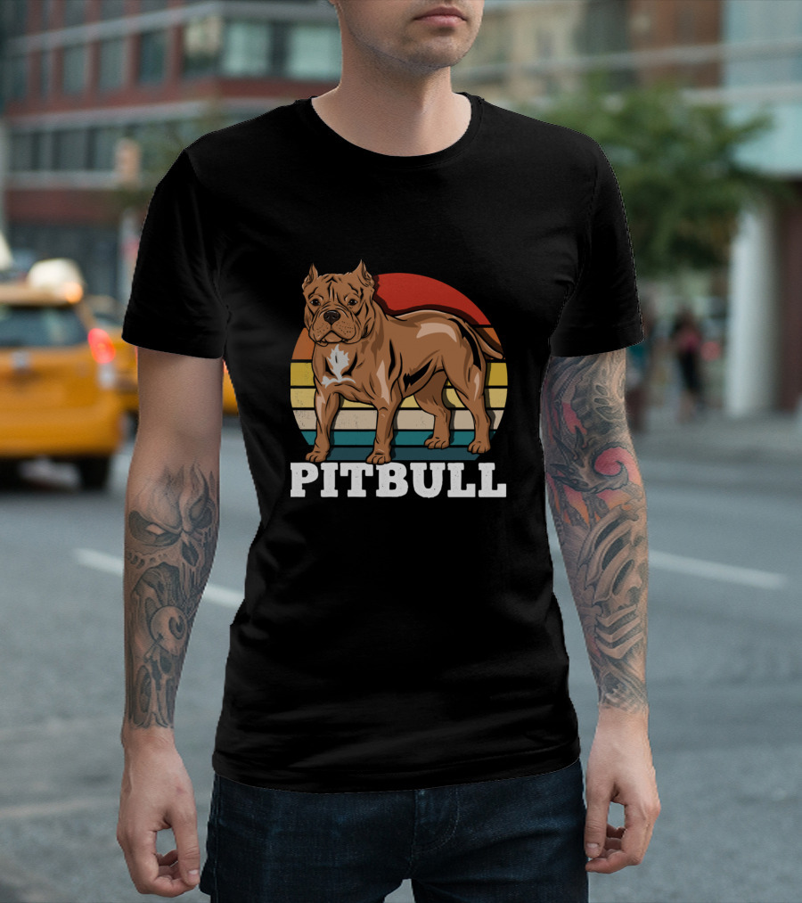 Pitbull Dog Lover Retro T-Shirt