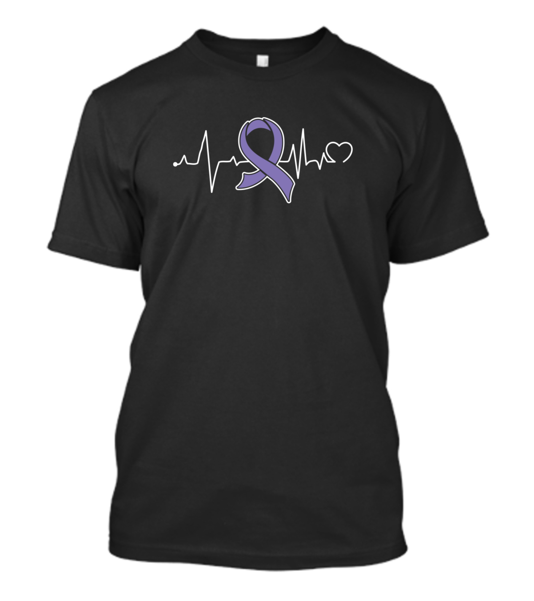 Heartbeat With Purple Ribbon For Hodgkin's Lymphoma Awareness T-Shirt
