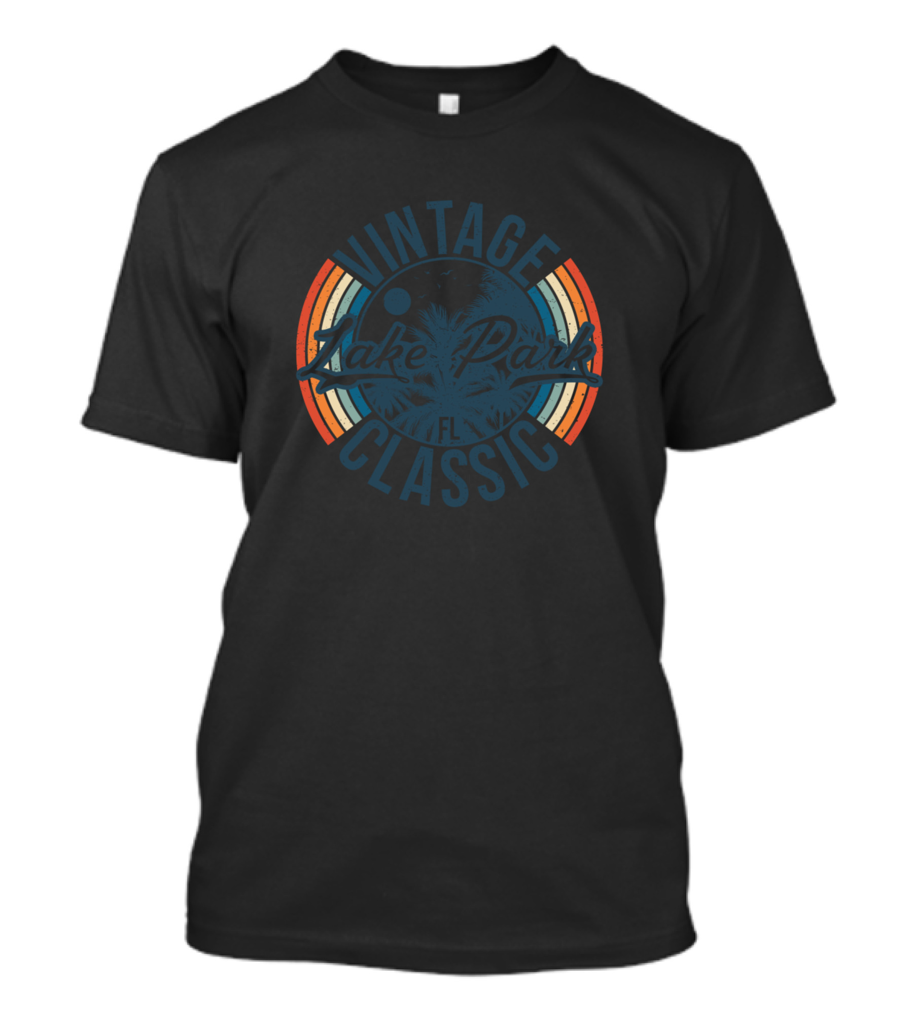 Vintage Lake Park Florida Classic Retro Palm Sunset T-Shirt