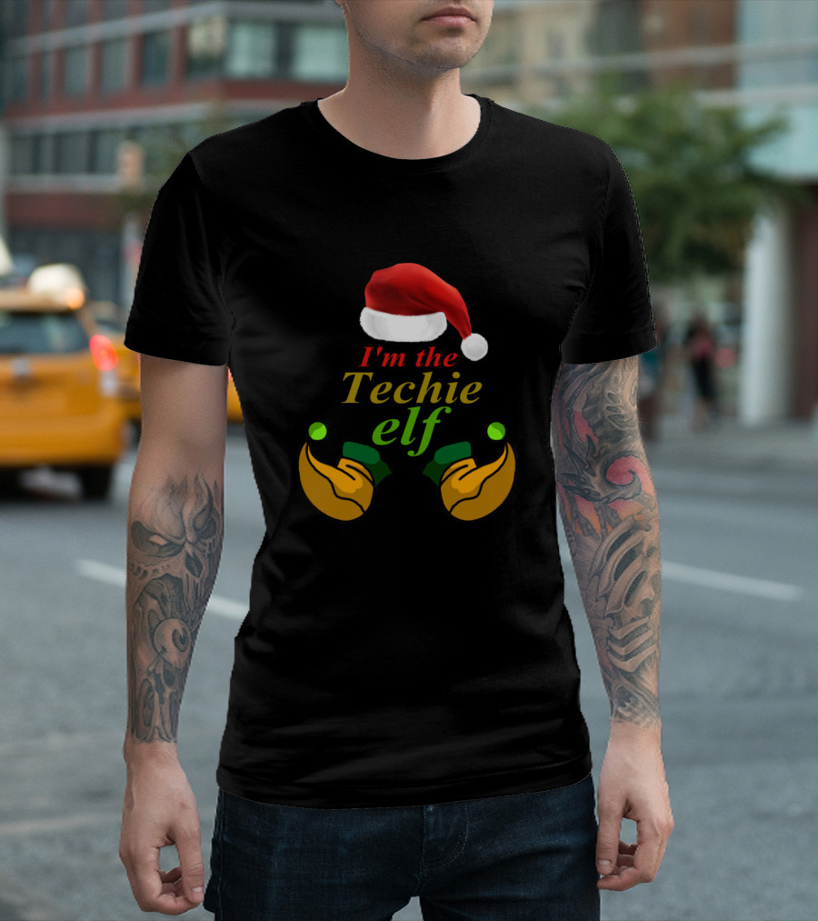 I'm The Techie Elf Santa Hat And Elf Shoes T-Shirt