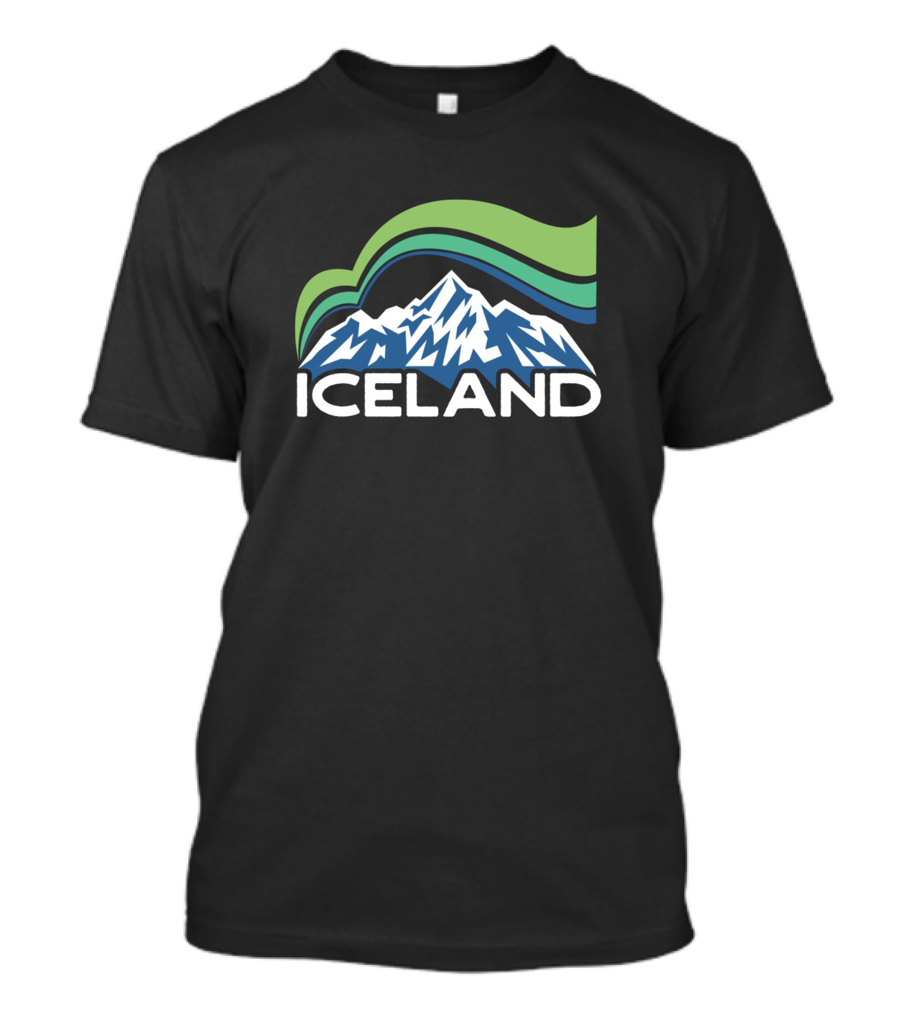 Iceland Northern Lights Mountains T-Shirt