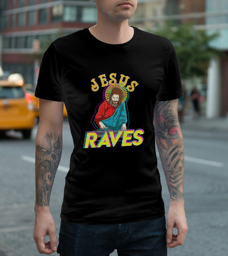 Jesus Raves EDM Music Festival Party T-Shirt
