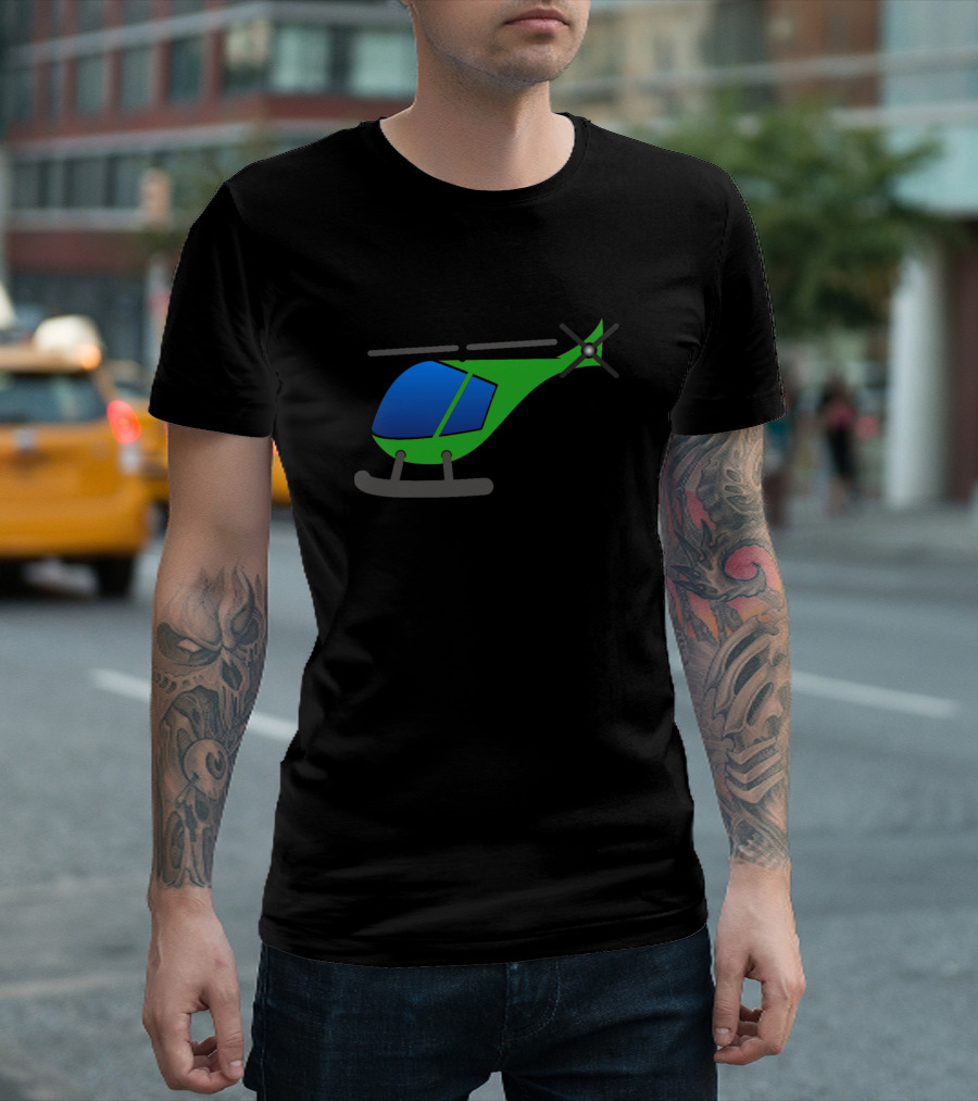Lustiges Hubschrauber Motiv R Kinder Und Erwachsene Green Helicopter T-Shirt