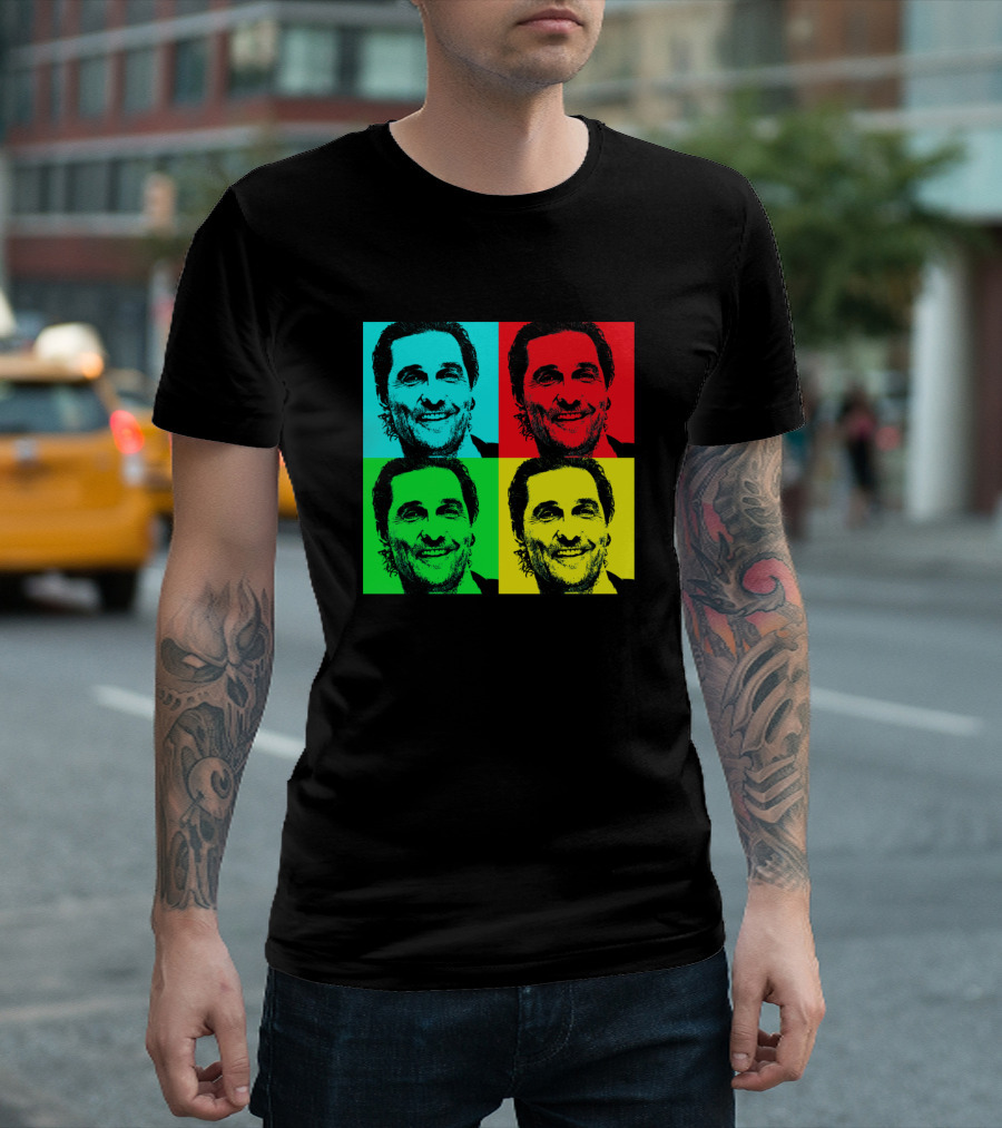 Matthew Mcconaughey Pop Art Style Quad T-Shirt