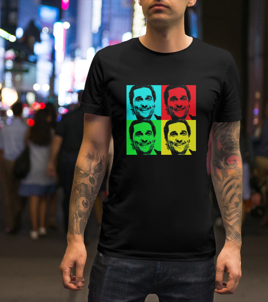 Matthew Mcconaughey Pop Art Style Quad T-Shirt