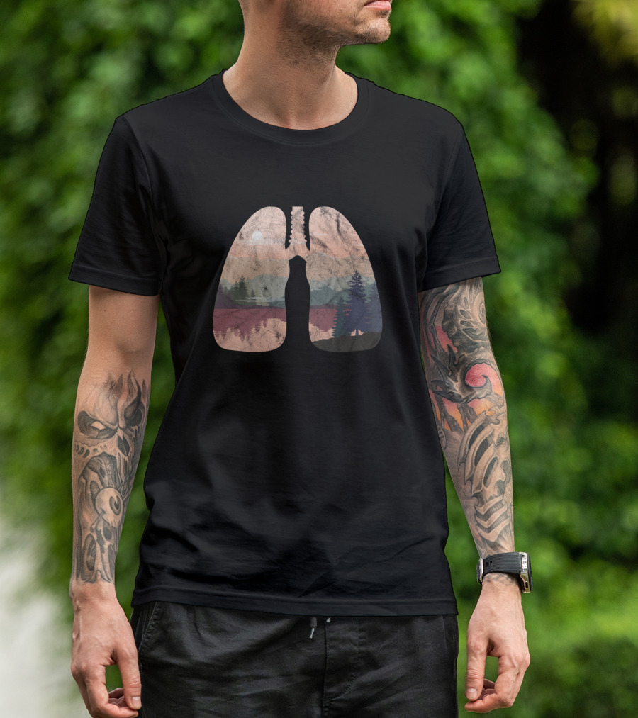 Mountain Lungs Hiking Scenic Nature Landscape Lungs T-Shirt