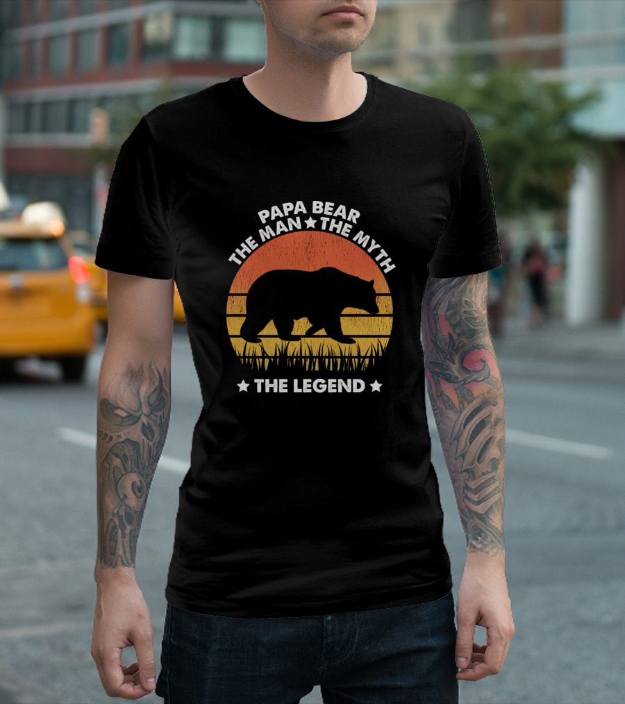 Papa Bear The Man The Myth The Legend Retro T-Shirt