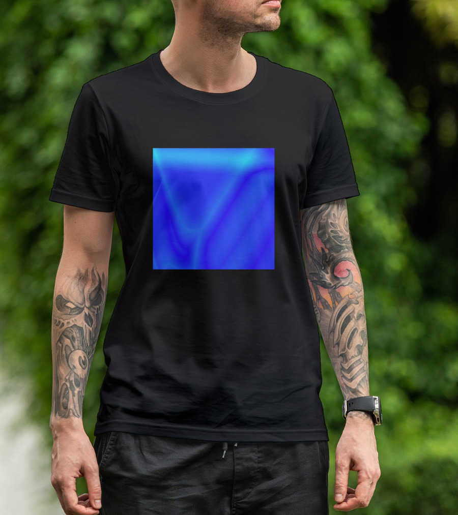 Sky Blue Purple Texture Abstract Vivid Gradient Squares T-Shirt