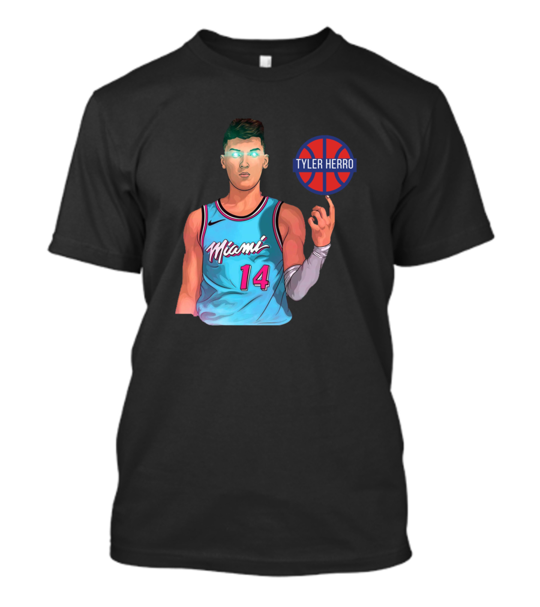 Miami 14 Tyler Herro Basketball Neon T-Shirt