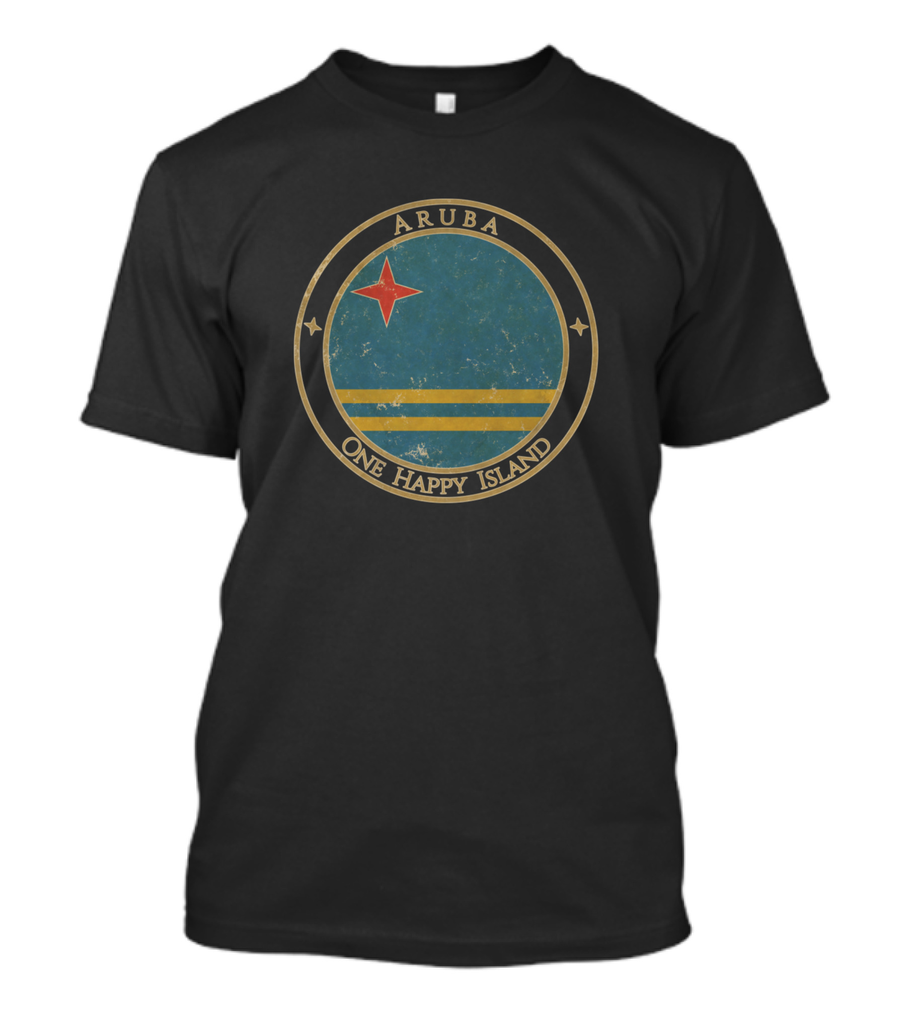 Aruba One Happy Island Vintage Flag T-Shirt