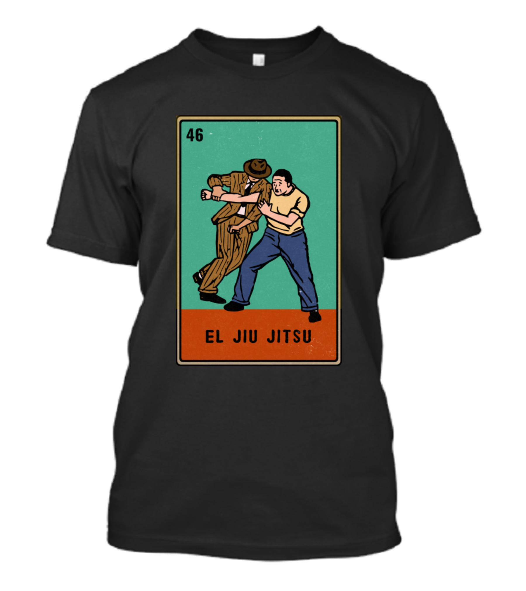 El Jiu Jitsu Vintage Loteria Card 46 Retro Martial Arts T-Shirt