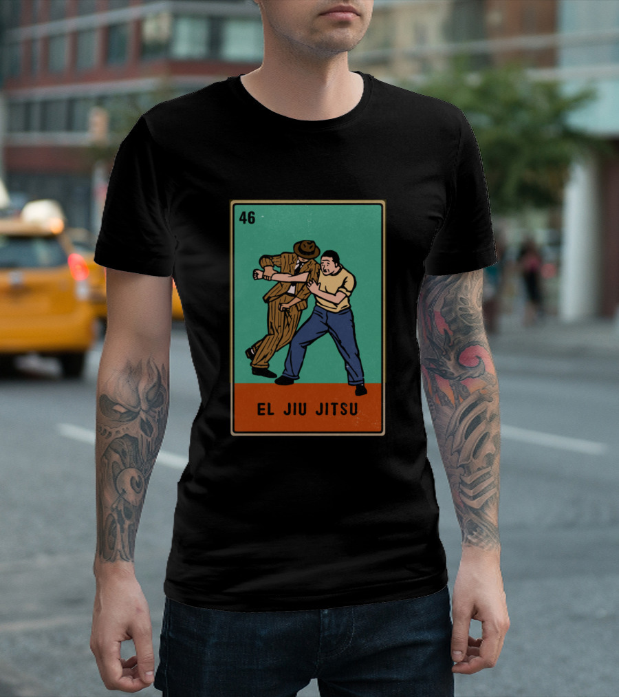 El Jiu Jitsu Vintage Loteria Card 46 Retro Martial Arts T-Shirt