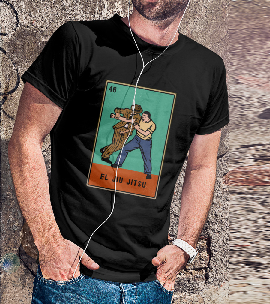 El Jiu Jitsu Vintage Loteria Card 46 Retro Martial Arts T-Shirt