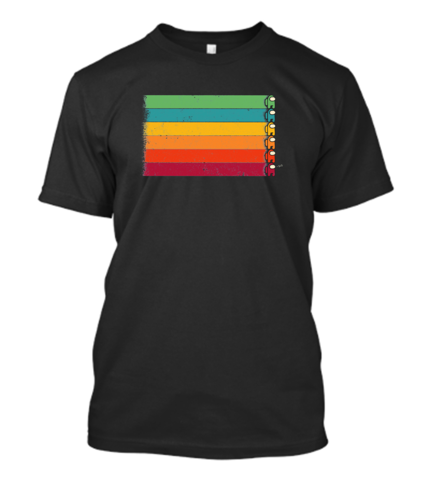 Vintage Sus Rainbow Among Us Crewmates T-Shirt