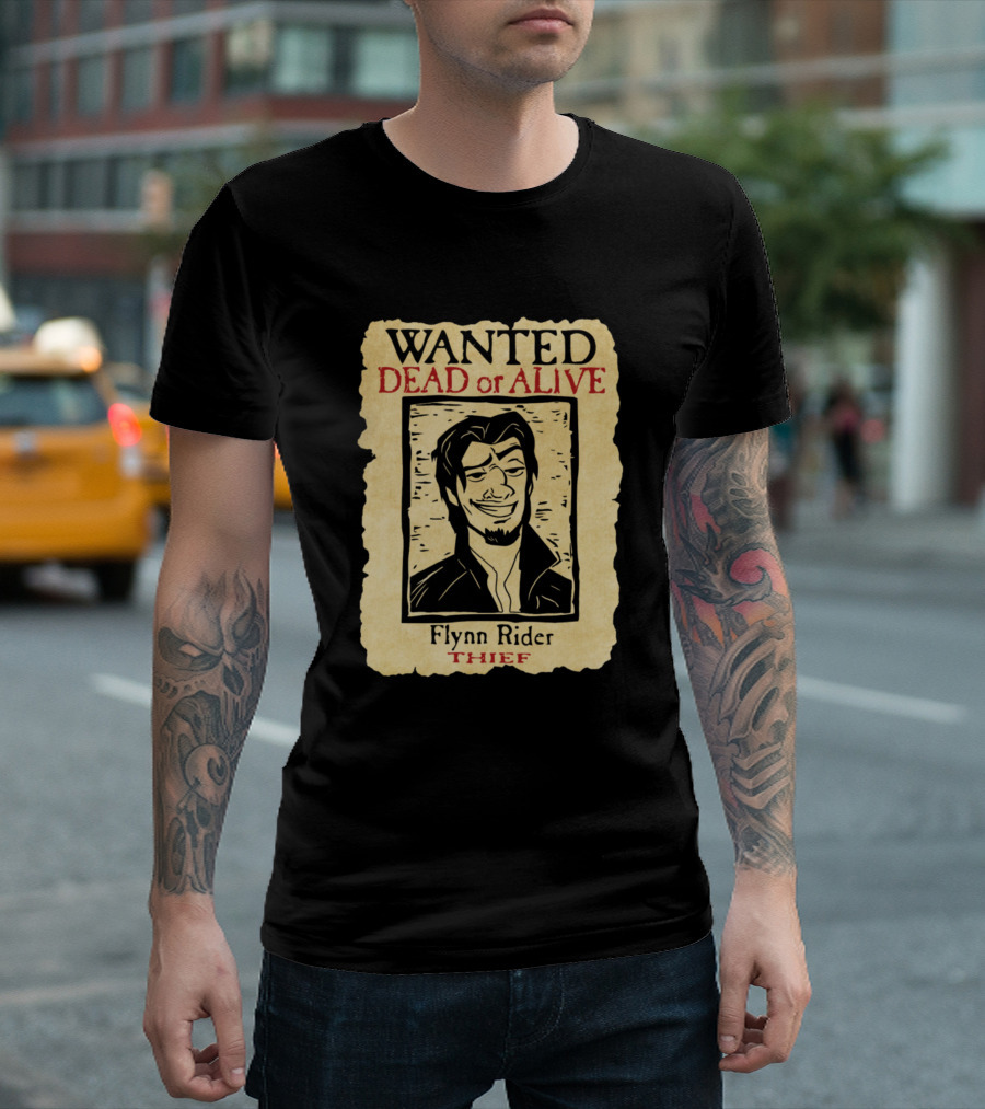 Wanted Dead Or Alive Flynn Rider Thief T-Shirt