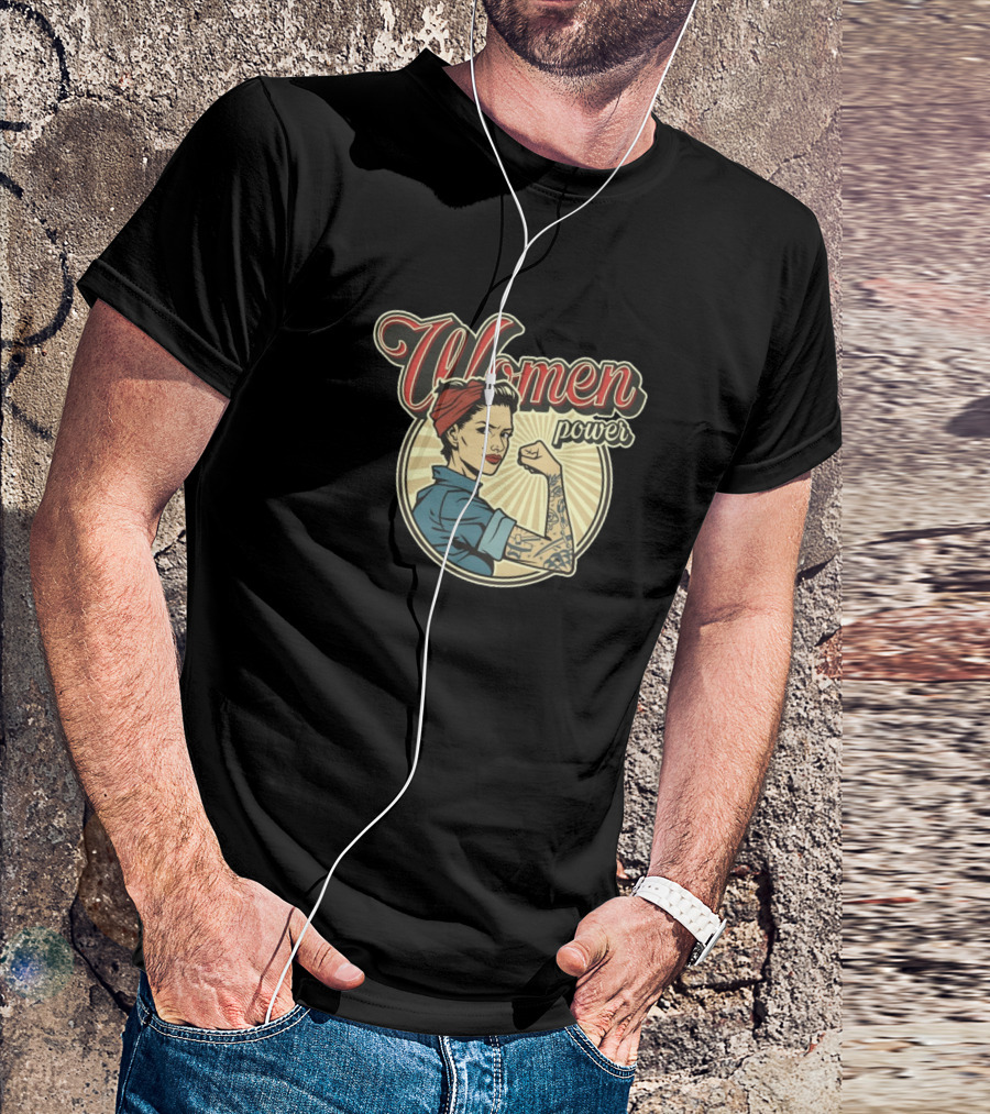 Women Power Retro Style Rosie The Riveter T-Shirt