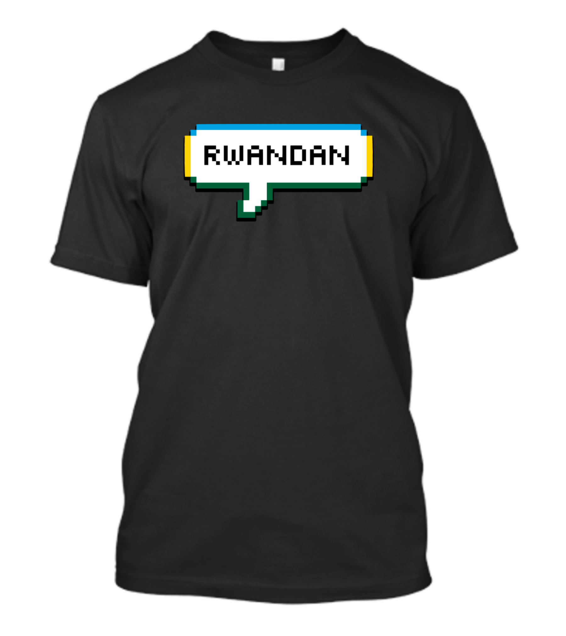 Rwandan Speech Bubble Pixel Text T-Shirt