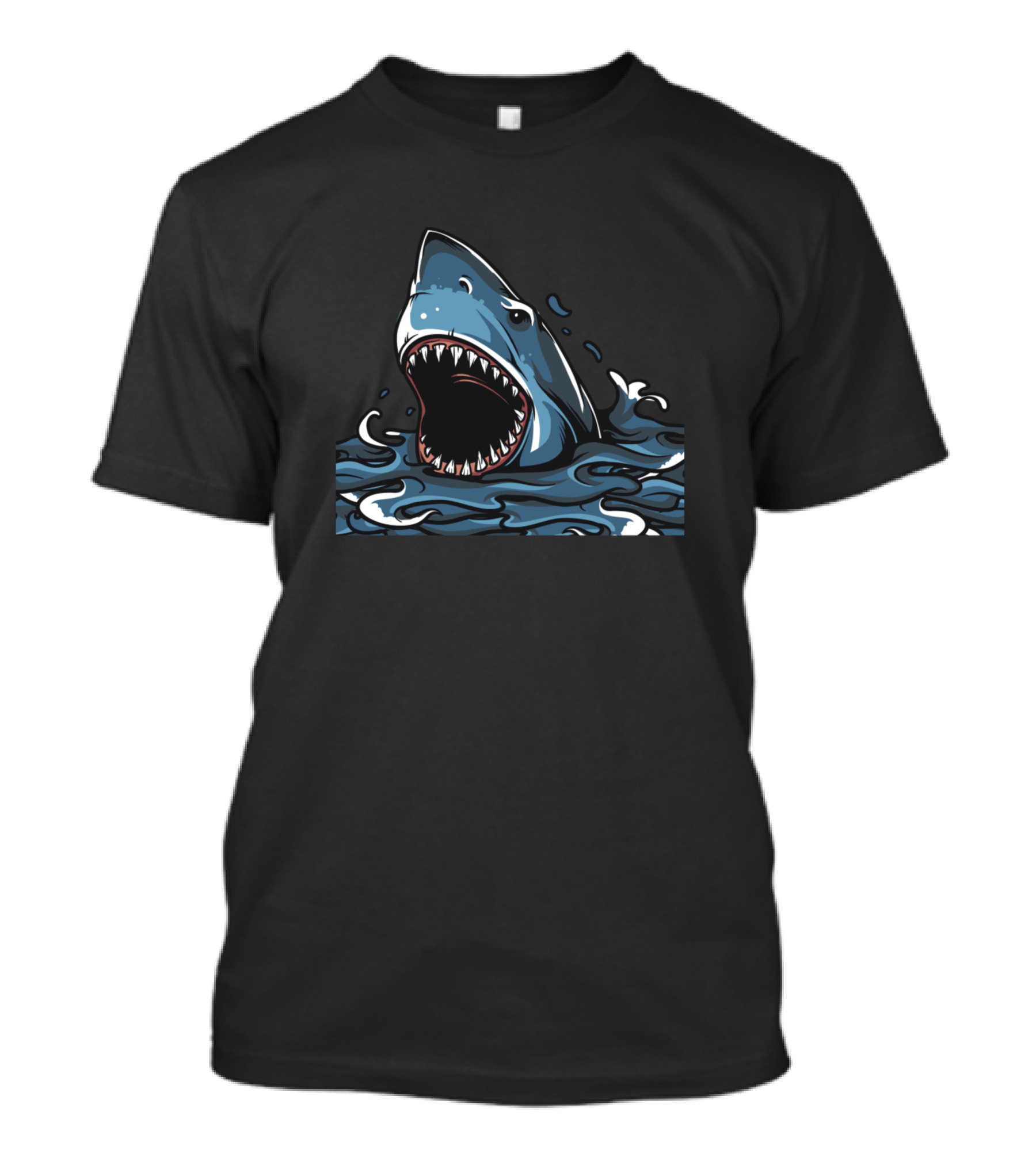 Shark Jaws Ocean Waves T-Shirt