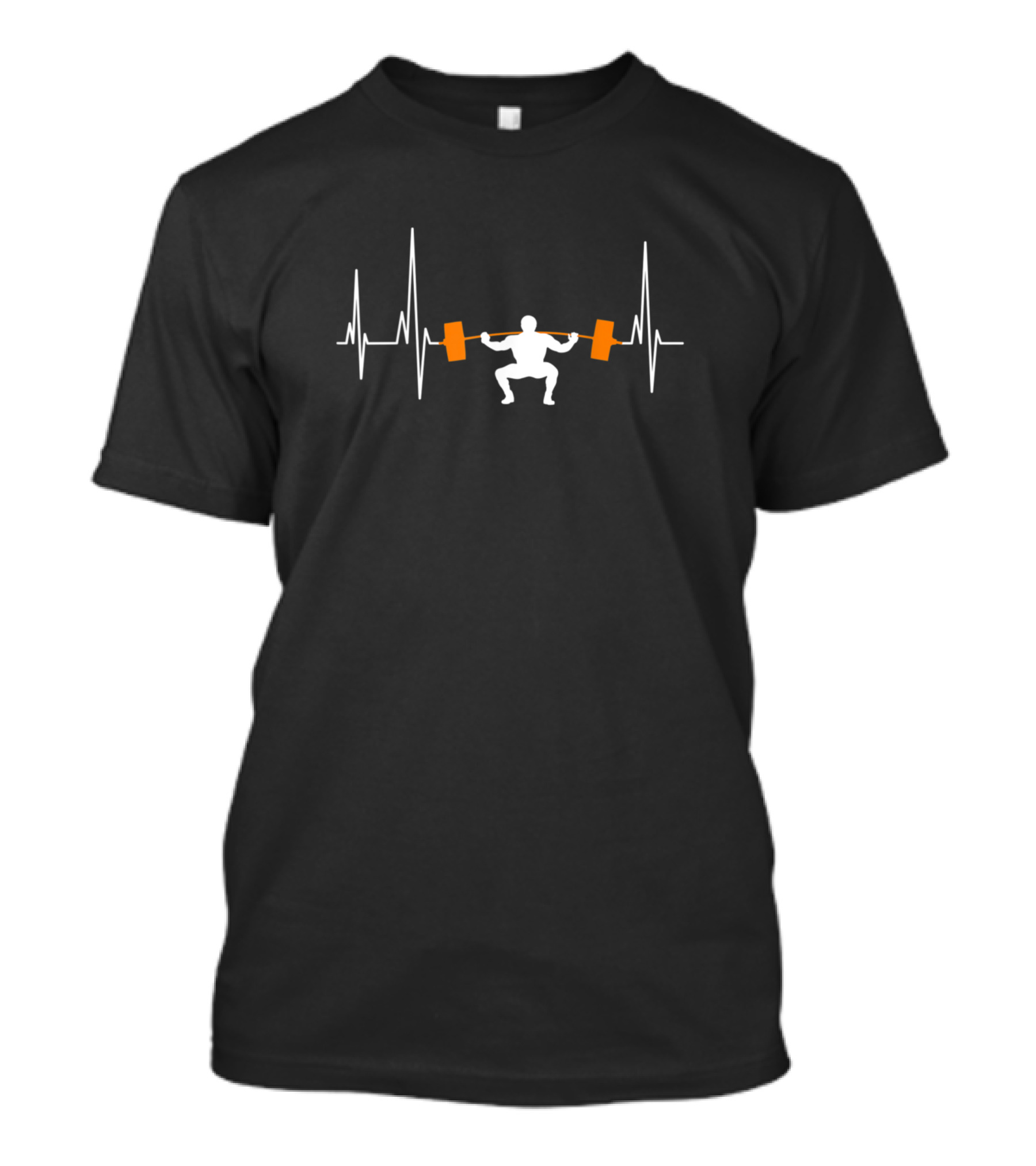 Squat Heartbeat Weightlifting Barbell Fitness Pulse T-Shirt