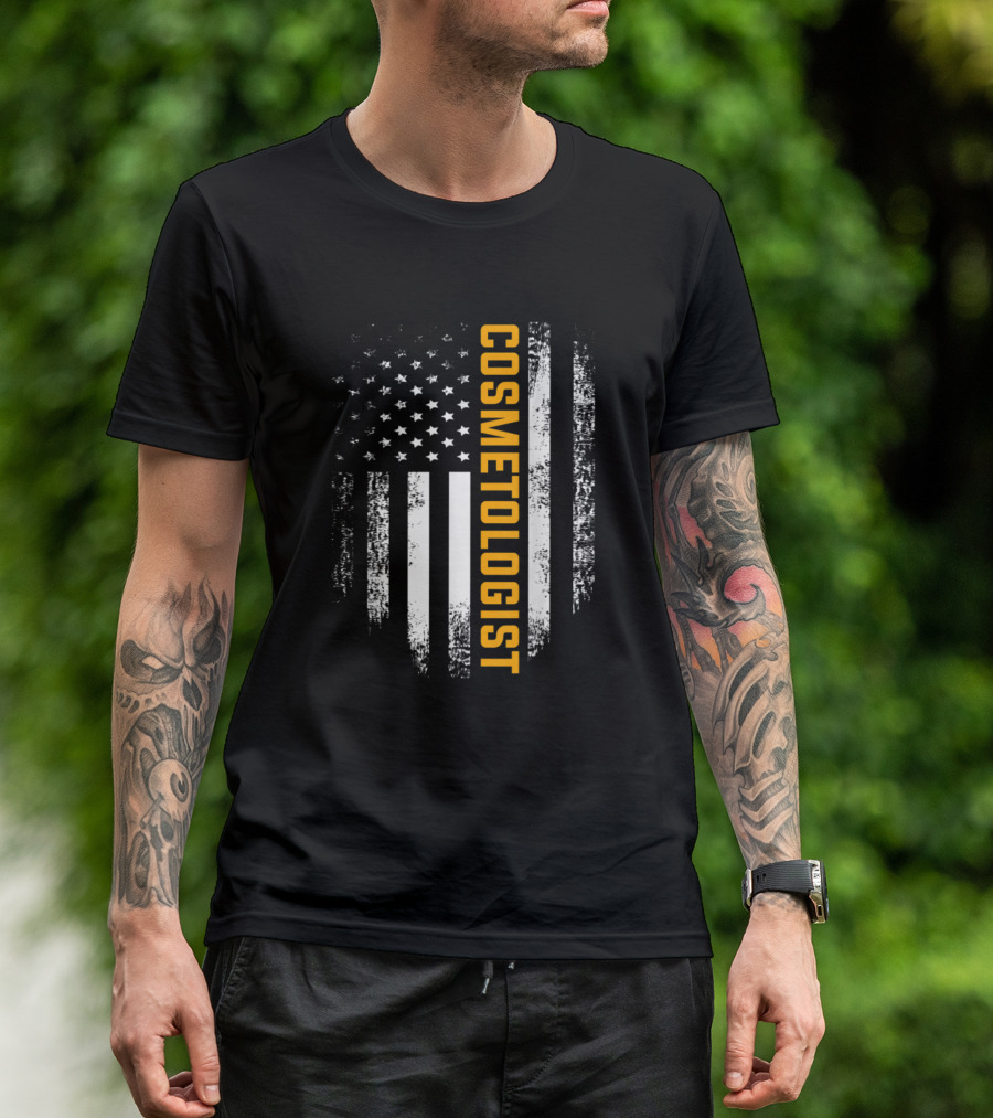 Vintage American USA Flag Cosmetologist Iconic T-Shirt
