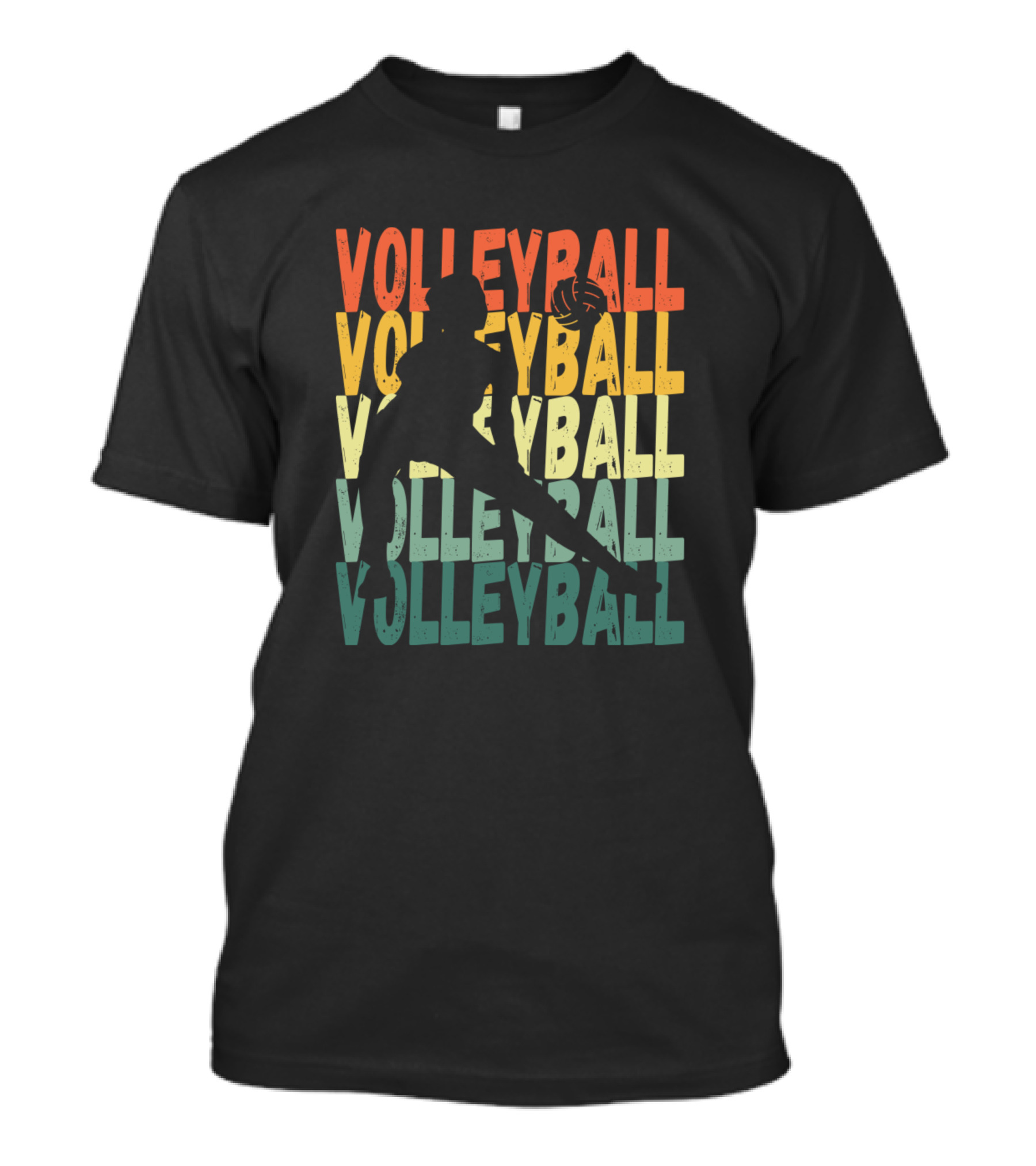 Volleyball Girl Silhouette With Retro Text T-Shirt