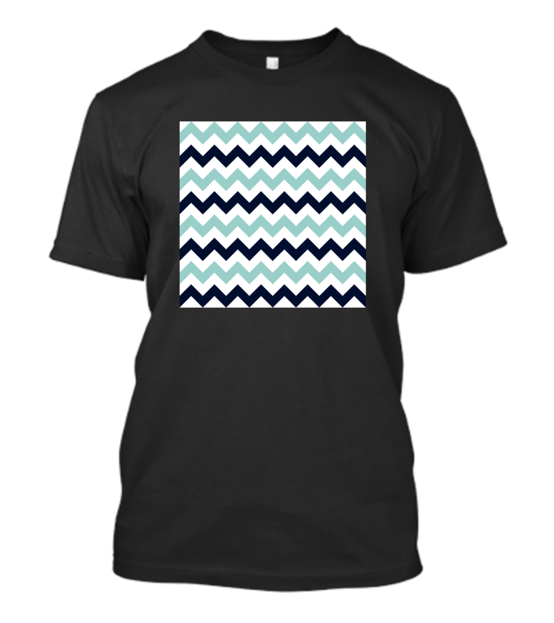 Zigzag Pattern Blue White Chevron Stripes T-Shirt