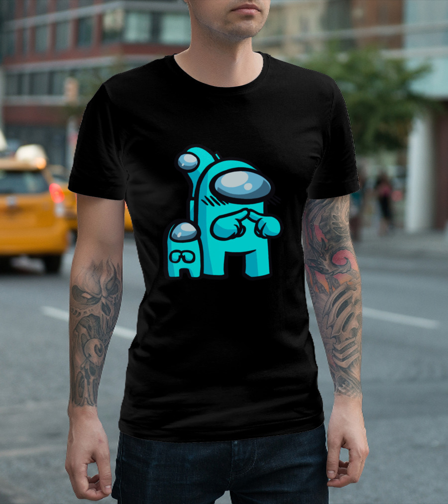 Among Us Cyan Crewmate Duo T-Shirt