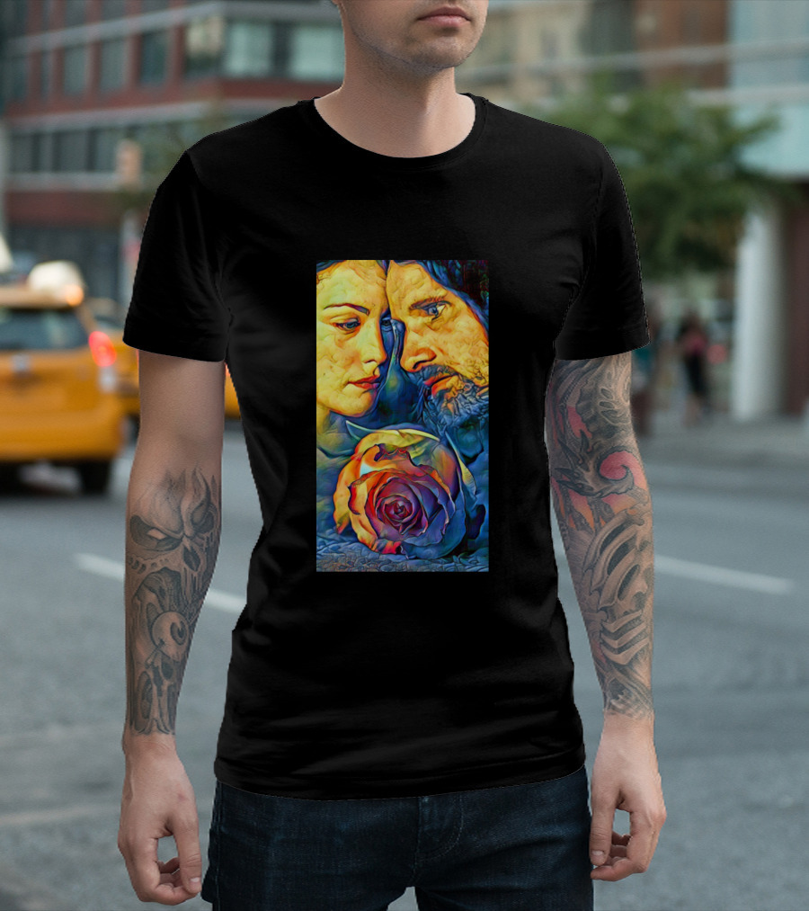 Aragorn And Arwen Romantic Rose Encounter T-Shirt