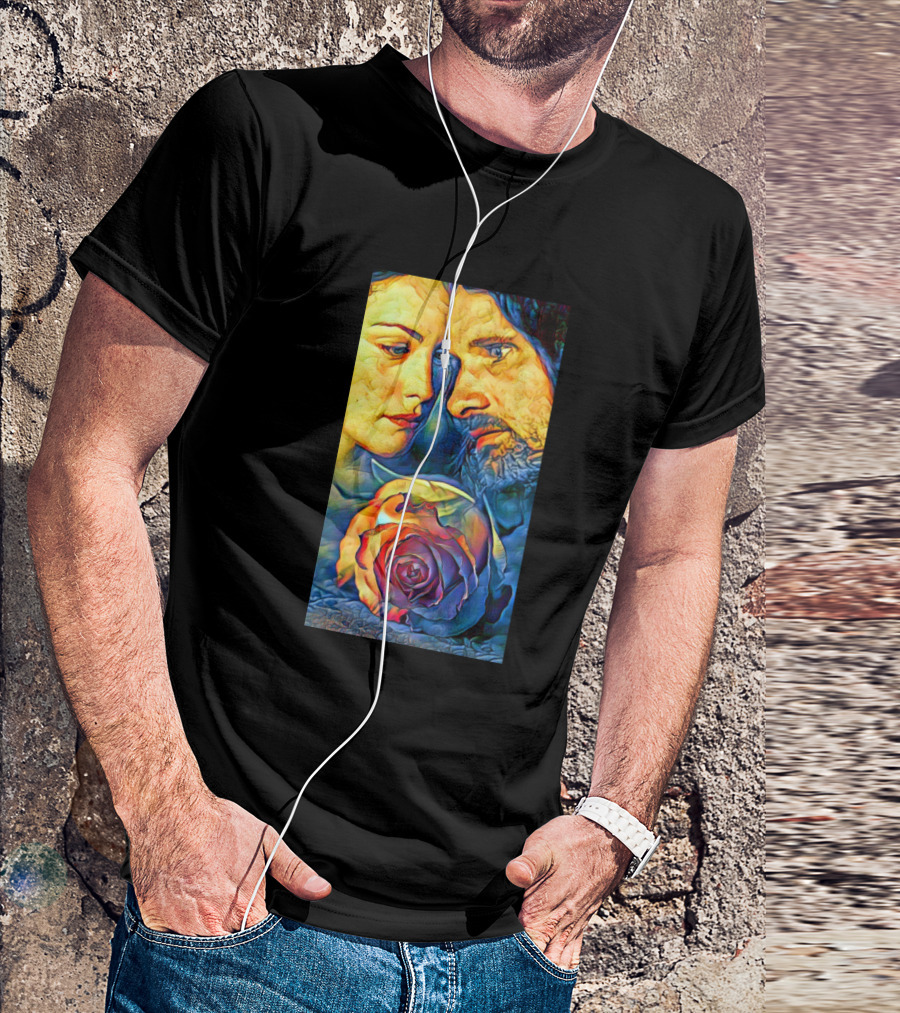 Aragorn And Arwen Romantic Rose Encounter T-Shirt