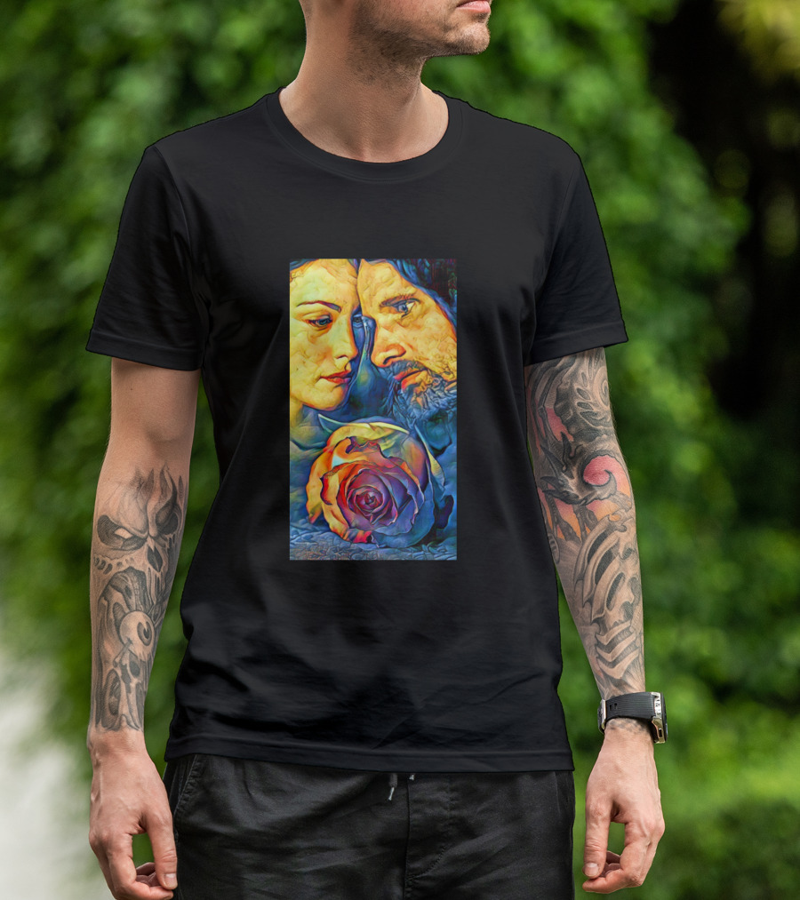 Aragorn And Arwen Romantic Rose Encounter T-Shirt