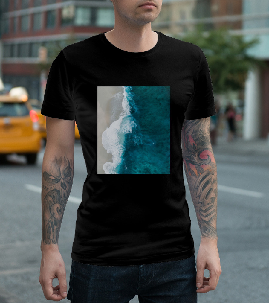 Beach With Awesome Crystal Blue Waves Ocean Photography T-Shirt