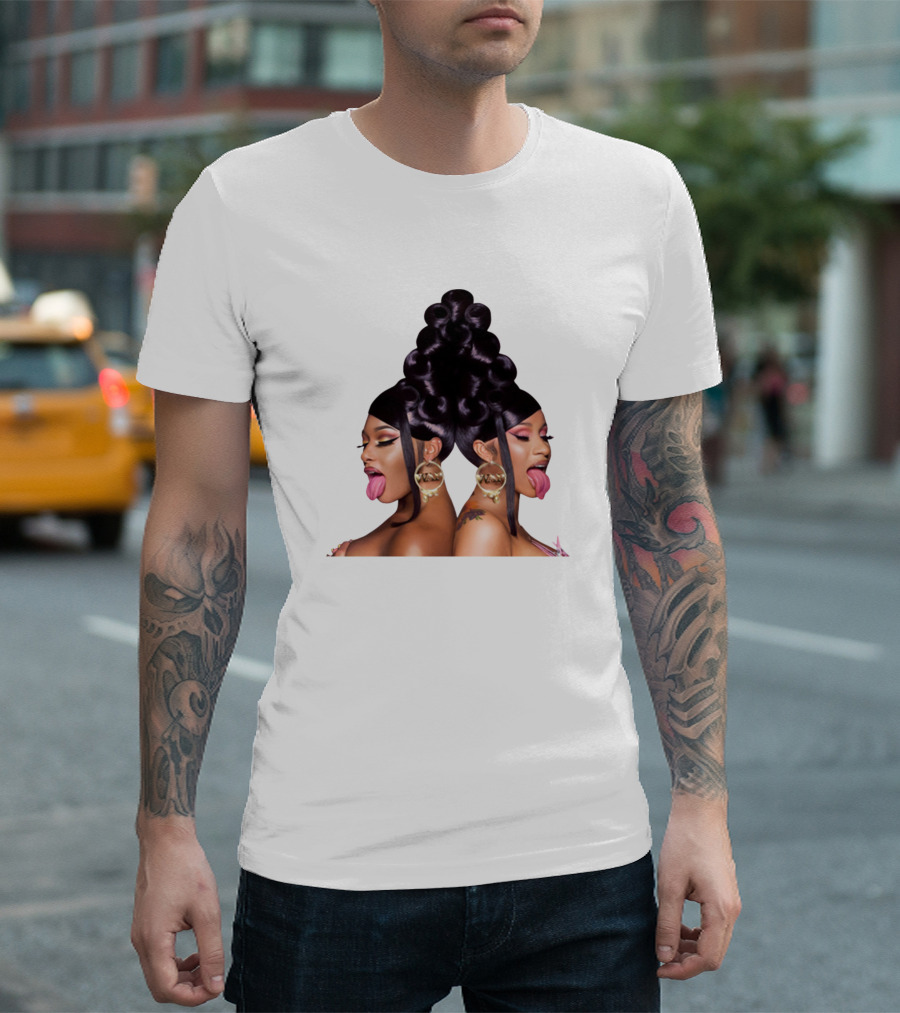 Cardi B And Megan Thee Stallion Duo Iconic Hairstyle 쇼 прямо T-Shirt