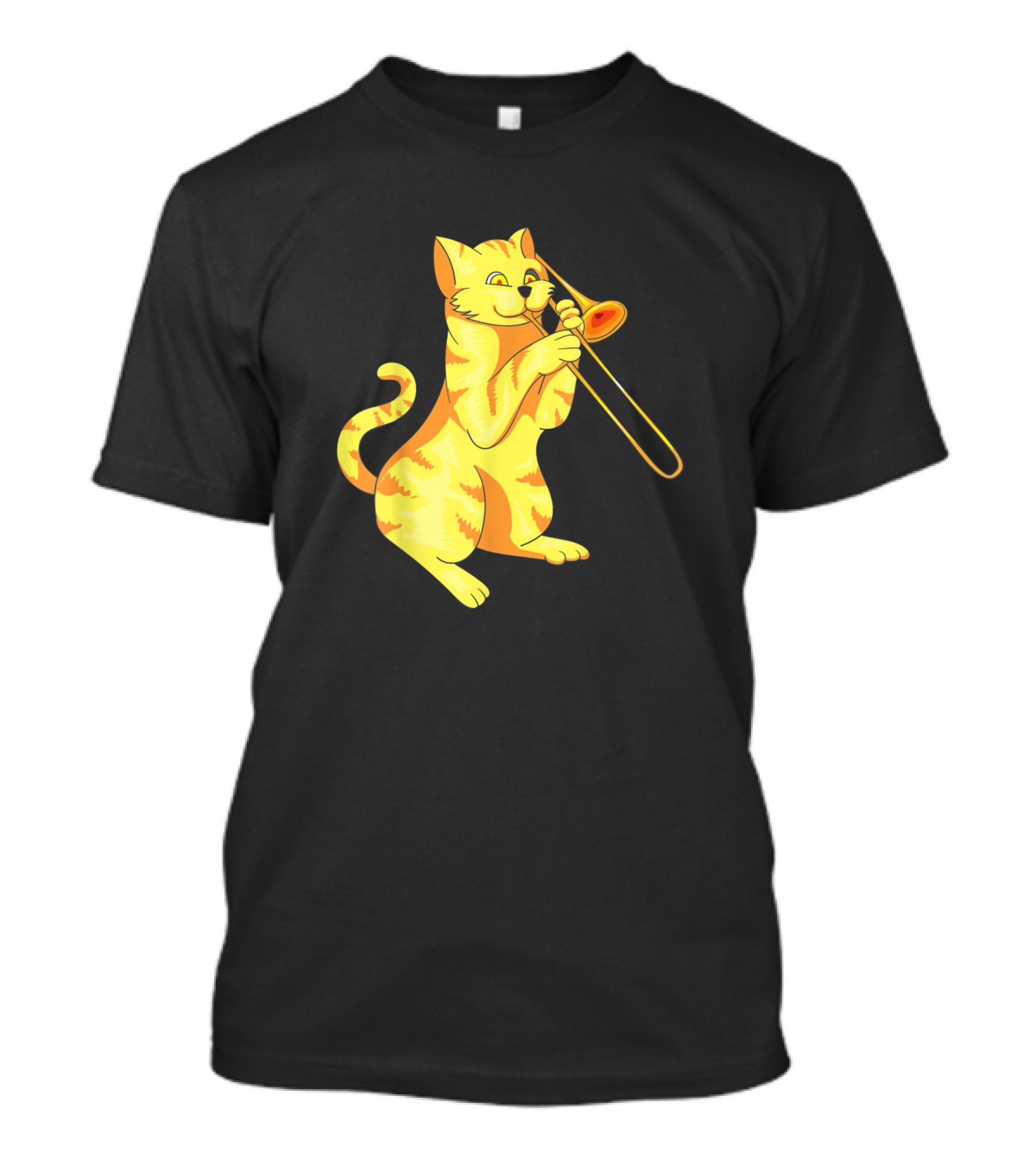 Cat Playing Trombone Meow Music Lovers Collection T-Shirt