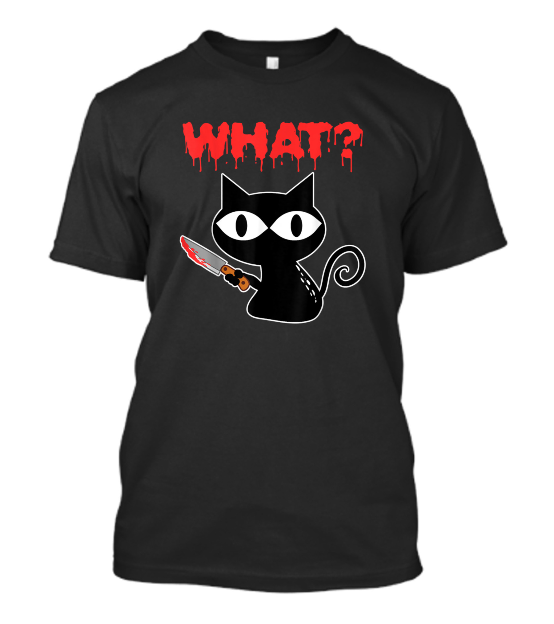 What Funny Black Cat Murderous Cat Knife T-Shirt