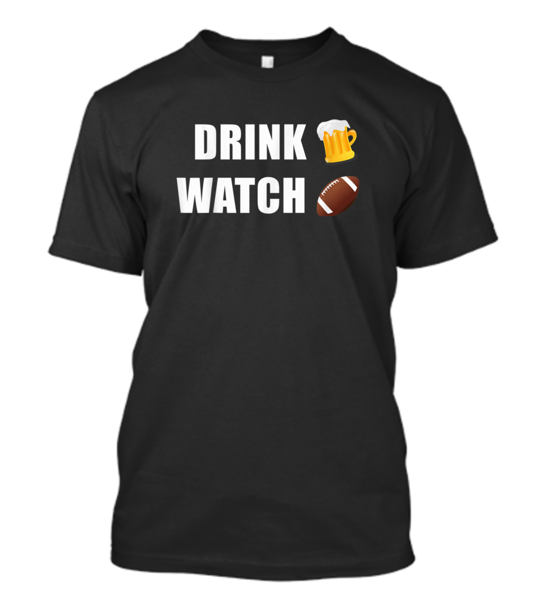Drink Beer Watch Football Beer Mug Football Emoji T-Shirt