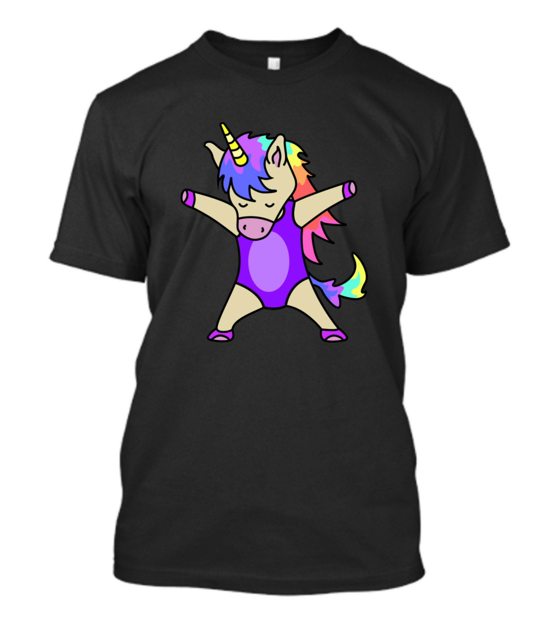 Colorful Gymnastic Unicorn In A Purple Leotard T-Shirt