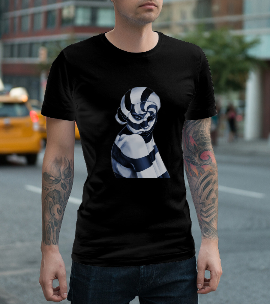 Patron Black and White Striped Face T-Shirt
