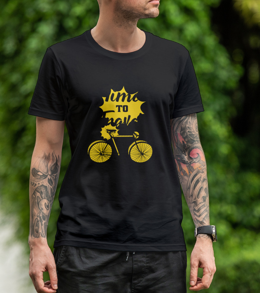 Time To Travel Bicycle Adventure Typography T-Shirt