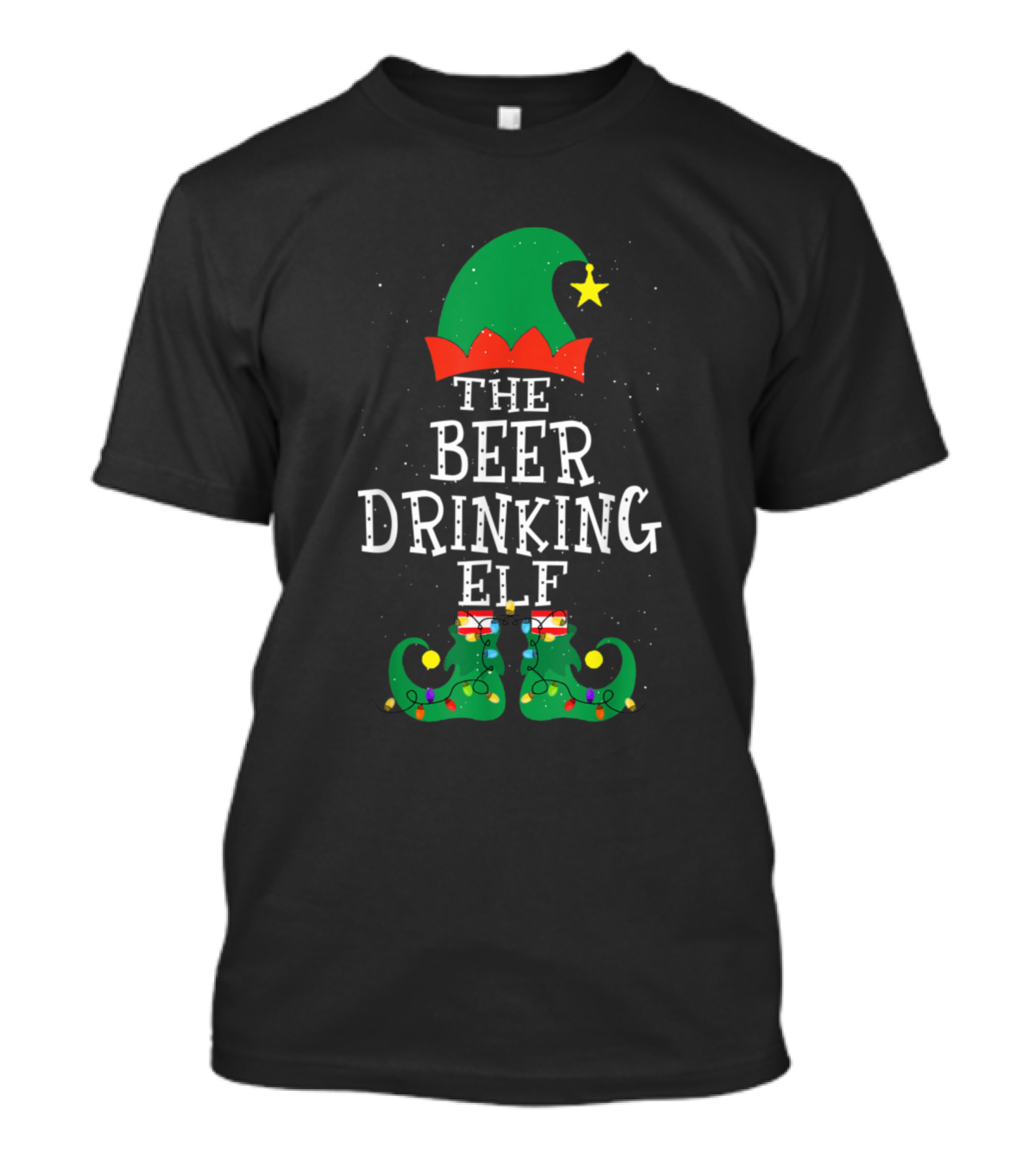 The Beer Drinking Elf Festive Family Group Matching Holiday T-Shirt