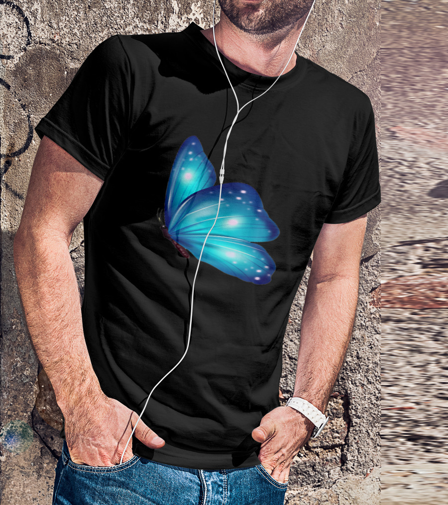 Blue Butterfly Elegant Radiance T-Shirt