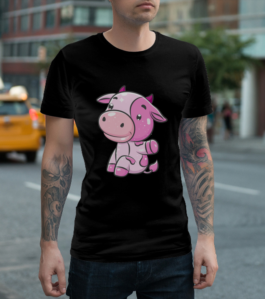 Cows Funny Baby Strawberry Cow Cartoon 774 Farming T-Shirt