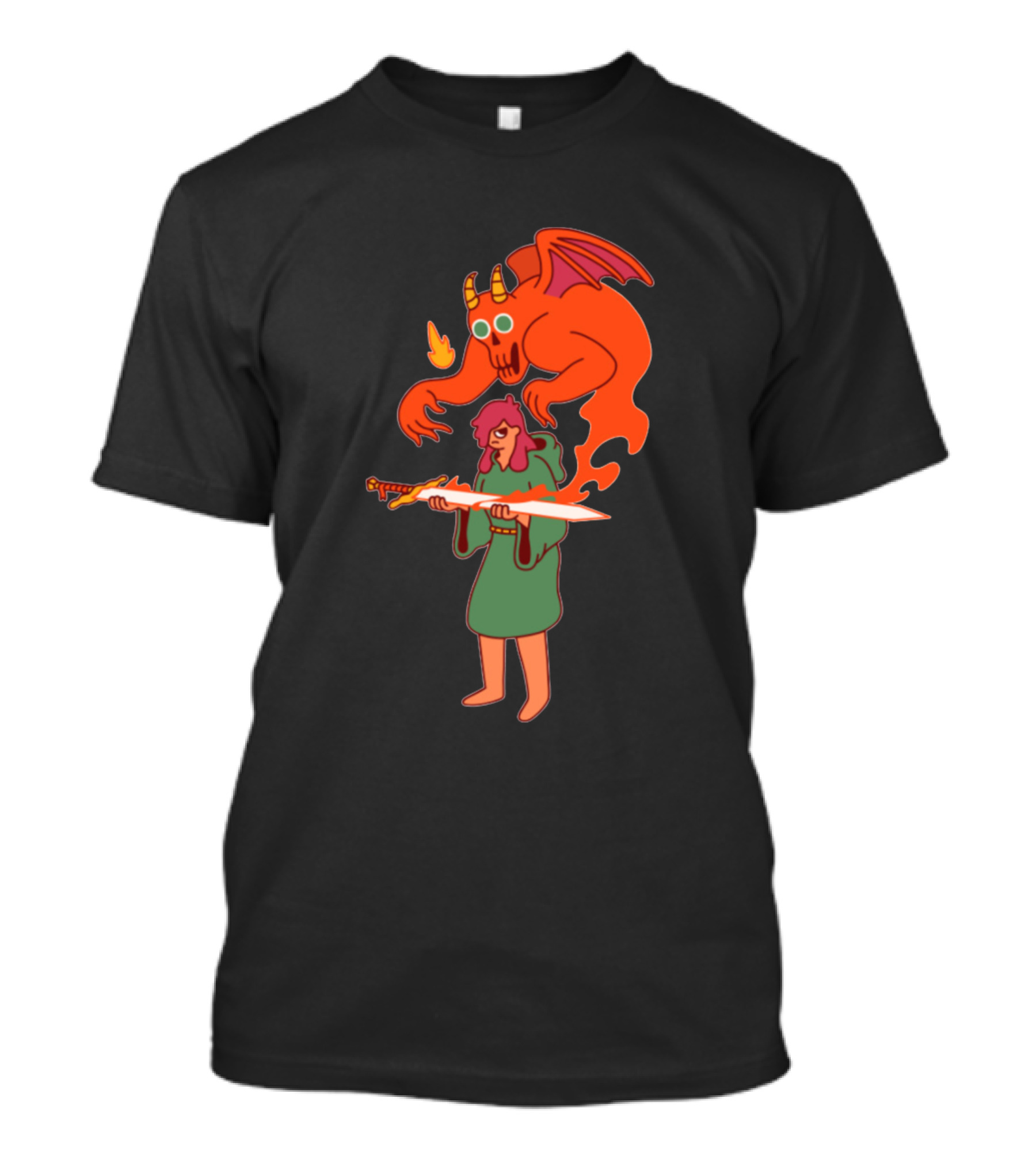 Cursed Demon Sword Possessed By Red Winged Creature T-Shirt