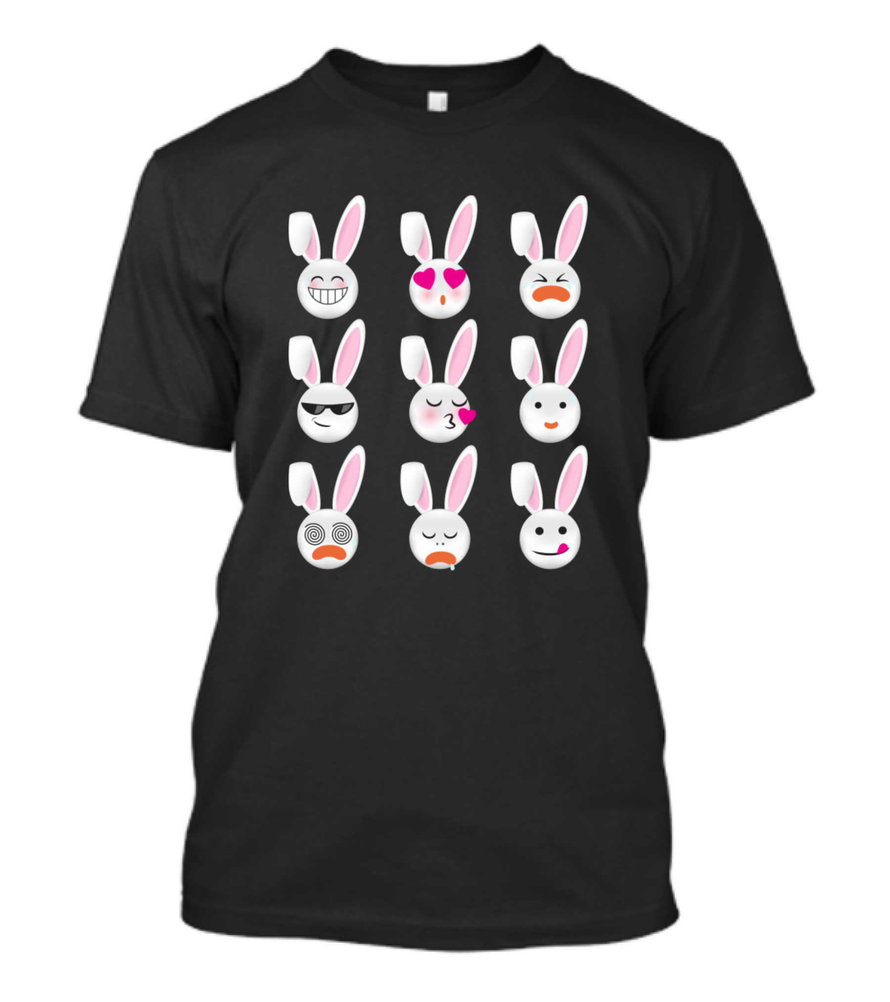 Easter Bunny Emoticons With Various Expressions T-Shirt