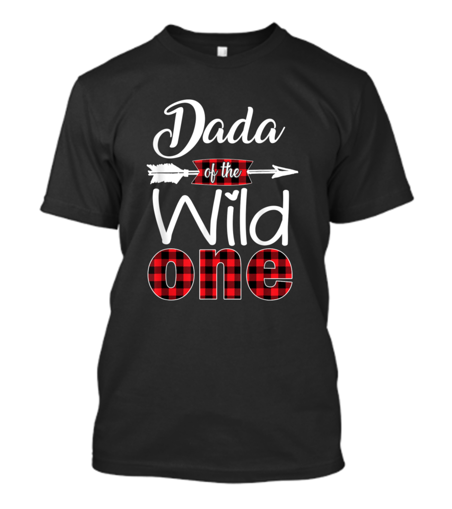 Dada Of The Wild One Buffalo Plaid Red 1st Birthday T-Shirt